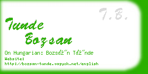 tunde bozsan business card